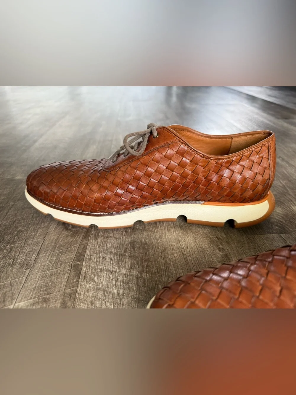 COLE HAAN Woven Brown Leather 4.ZERØGRAND Oxford‎ Sneakers 12M